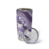 Personalised New Zealand Aotearoa Darts Masters Tumbler Cup Maori Art Tattoo with Tribal Dart Symbol Purple LT03 - Polynesian Pride