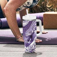 Personalised New Zealand Aotearoa Darts Masters Tumbler With Handle Maori Art Tattoo with Tribal Dart Symbol Purple LT03 - Polynesian Pride