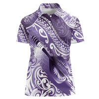 Personalised New Zealand Aotearoa Darts Masters Women Polo Shirt Maori Art Tattoo with Tribal Dart Symbol Purple LT03 Female Purple - Polynesian Pride