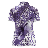 Personalised New Zealand Aotearoa Darts Masters Women Polo Shirt Maori Art Tattoo with Tribal Dart Symbol Purple LT03 - Polynesian Pride