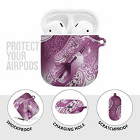 Personalised New Zealand Aotearoa Darts Masters AirPods Case Maori Art Tattoo with Tribal Dart Symbol Pink LT03 - Polynesian Pride