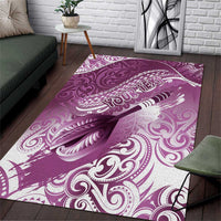Personalised New Zealand Aotearoa Darts Masters Area Rug Maori Art Tattoo with Tribal Dart Symbol Pink LT03 Pink - Polynesian Pride