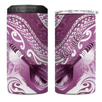 Personalised New Zealand Aotearoa Darts Masters 4 in 1 Can Cooler Tumbler Maori Art Tattoo with Tribal Dart Symbol Pink LT03 One Size: 16 oz Pink - Polynesian Pride