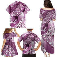 Personalised New Zealand Aotearoa Darts Masters Family Matching Puletasi and Hawaiian Shirt Maori Art Tattoo with Tribal Dart Symbol Pink LT03 - Polynesian Pride