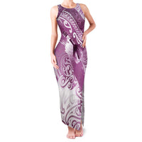 Personalised New Zealand Aotearoa Darts Masters Family Matching Tank Maxi Dress and Hawaiian Shirt Maori Art Tattoo with Tribal Dart Symbol Pink LT03 Mom's Dress Pink - Polynesian Pride