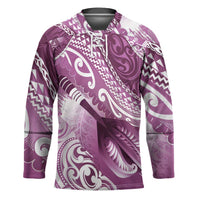 Personalised New Zealand Aotearoa Darts Masters Hockey Jersey Maori Art Tattoo with Tribal Dart Symbol Pink LT03 Unisex Pink - Polynesian Pride