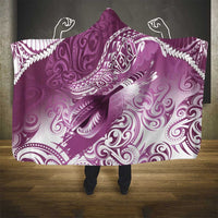 Personalised New Zealand Aotearoa Darts Masters Hooded Blanket Maori Art Tattoo with Tribal Dart Symbol Pink LT03 - Polynesian Pride