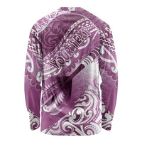 Personalised New Zealand Aotearoa Darts Masters Long Sleeve Shirt Maori Art Tattoo with Tribal Dart Symbol Pink LT03 - Polynesian Pride