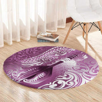 Personalised New Zealand Aotearoa Darts Masters Round Carpet Maori Art Tattoo with Tribal Dart Symbol Pink LT03 - Polynesian Pride