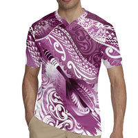 Personalised New Zealand Aotearoa Darts Masters Rugby Jersey Maori Art Tattoo with Tribal Dart Symbol Pink LT03 - Polynesian Pride