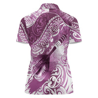 Personalised New Zealand Aotearoa Darts Masters Women Polo Shirt Maori Art Tattoo with Tribal Dart Symbol Pink LT03 - Polynesian Pride