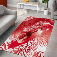 Personalised New Zealand Aotearoa Darts Masters Area Rug Maori Art Tattoo with Tribal Dart Symbol Red LT03 - Polynesian Pride
