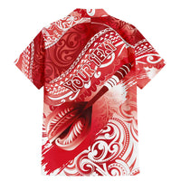 Personalised New Zealand Aotearoa Darts Masters Family Matching Mermaid Dress and Hawaiian Shirt Maori Art Tattoo with Tribal Dart Symbol Red LT03 - Polynesian Pride