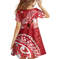 Personalised New Zealand Aotearoa Darts Masters Family Matching Tank Maxi Dress and Hawaiian Shirt Maori Art Tattoo with Tribal Dart Symbol Red LT03 - Polynesian Pride