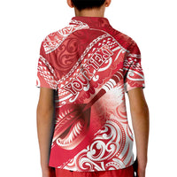 Personalised New Zealand Aotearoa Darts Masters Kid Polo Shirt Maori Art Tattoo with Tribal Dart Symbol Red LT03 - Polynesian Pride