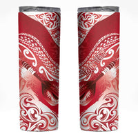 Personalised New Zealand Aotearoa Darts Masters Skinny Tumbler Maori Art Tattoo with Tribal Dart Symbol Red LT03 Red - Polynesian Pride