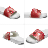 Personalised New Zealand Aotearoa Darts Masters Slide Sandals Maori Art Tattoo with Tribal Dart Symbol Red LT03 - Polynesian Pride