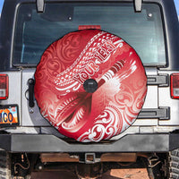 Personalised New Zealand Aotearoa Darts Masters Spare Tire Cover Maori Art Tattoo with Tribal Dart Symbol Red LT03 Red - Polynesian Pride