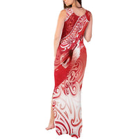 Personalised New Zealand Aotearoa Darts Masters Tank Maxi Dress Maori Art Tattoo with Tribal Dart Symbol Red LT03 - Polynesian Pride