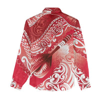 Personalised New Zealand Aotearoa Darts Masters Women Casual Shirt Maori Art Tattoo with Tribal Dart Symbol Red LT03 - Polynesian Pride