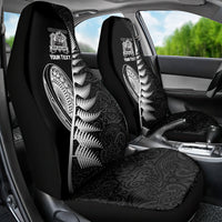 Custom New Zealand World Cup 2023 Car Seat Cover Aotearoa Champion Rugby with Silver Fern Maori Ethnic Pattern LT03 - Polynesian Pride