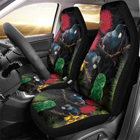 New Zealand Tui Car Seat Cover Guardians of the Hei Tiki - Maori Art and Plants LT03 - Polynesian Pride