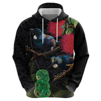 New Zealand Tui Hoodie Guardians of the Hei Tiki - Maori Art and Plants LT03 - Polynesian Pride