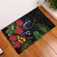 New Zealand Tui Rubber Doormat Guardians of the Hei Tiki - Maori Art and Plants LT03 - Polynesian Pride