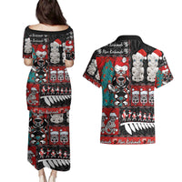 New Zealand Christmas Couples Matching Puletasi and Hawaiian Shirt Maori Christmas Spirit - Meri Kirihimete LT03 - Polynesian Pride