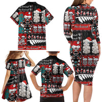 New Zealand Christmas Family Matching Long Sleeve Bodycon Dress and Hawaiian Shirt Maori Christmas Spirit - Meri Kirihimete