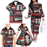 New Zealand Christmas Family Matching Off The Shoulder Long Sleeve Dress and Hawaiian Shirt Maori Christmas Spirit - Meri Kirihimete LT03 - Polynesian Pride