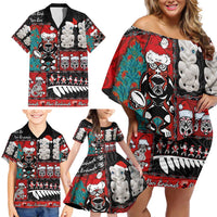 New Zealand Christmas Family Matching Off Shoulder Short Dress and Hawaiian Shirt Maori Christmas Spirit - Meri Kirihimete LT03 - Polynesian Pride