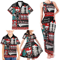 New Zealand Christmas Family Matching Tank Maxi Dress and Hawaiian Shirt Maori Christmas Spirit - Meri Kirihimete LT03 - Polynesian Pride