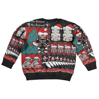 New Zealand Christmas Kid Ugly Christmas Sweater Maori Christmas Spirit - Meri Kirihimete LT03 - Polynesian Pride