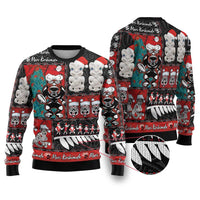 New Zealand Christmas Ugly Christmas Sweater Maori Christmas Spirit - Meri Kirihimete LT03 Black - Polynesian Pride