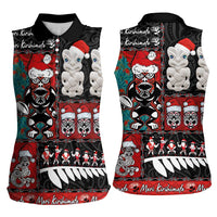 New Zealand Christmas Women Sleeveless Polo Shirt Maori Christmas Spirit - Meri Kirihimete