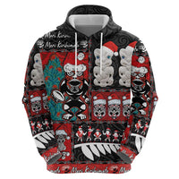 New Zealand Christmas Zip Hoodie Maori Christmas Spirit - Meri Kirihimete