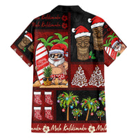 Hawaiian Christmas Family Matching Off The Shoulder Long Sleeve Dress and Hawaiian Shirt - Mele Kalikimaka Island Holiday Vibes - Black Red LT03 - Polynesian Pride