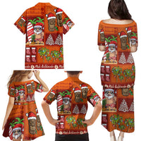 Hawaiian Christmas Family Matching Puletasi and Hawaiian Shirt - Mele Kalikimaka Island Holiday Vibes - Red Orange LT03 - Polynesian Pride
