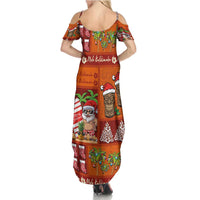 Hawaiian Christmas Family Matching Summer Maxi Dress and Hawaiian Shirt - Mele Kalikimaka Island Holiday Vibes - Red Orange LT03 - Polynesian Pride