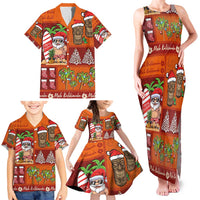 Hawaiian Christmas Family Matching Tank Maxi Dress and Hawaiian Shirt - Mele Kalikimaka Island Holiday Vibes - Red Orange LT03 - Polynesian Pride