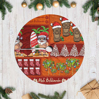 Hawaiian Christmas Tree Skirt - Mele Kalikimaka Island Holiday Vibes - Red Orange LT03 Casual Red - Orange - Polynesian Pride