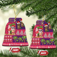 Hawaiian Christmas Ceramic Ornament - Mele Kalikimaka Island Holiday Vibes - Pink Purple
