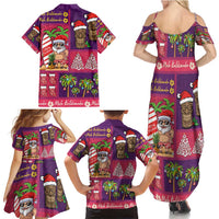 Hawaiian Christmas Family Matching Summer Maxi Dress and Hawaiian Shirt - Mele Kalikimaka Island Holiday Vibes - Pink Purple LT03 - Polynesian Pride