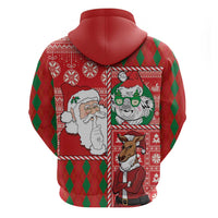 Australian Christmas Zip Hoodie - Santa Koala Kangaroo and Holiday Cheer LT03 - Polynesian Pride