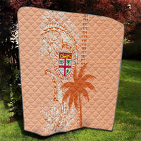 Bula Fiji Quilt Tropical Flower and Tapa Pattern Peach Fuzz Color LT03 - Polynesian Pride