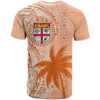 Bula Fiji T Shirt Tropical Flower and Tapa Pattern Peach Fuzz Color LT03 - Polynesian Pride