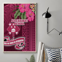Fiji Adi Cakobau School Canvas Wall Art Tropical Flower and Tapa Pattern LT03 - Polynesian Pride