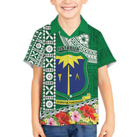 Fiji Natabua High School Family Matching Tank Maxi Dress and Hawaiian Shirt Tropical Flower and Tapa Pattern Green Style LT03 Son's Shirt Green - Polynesian Pride