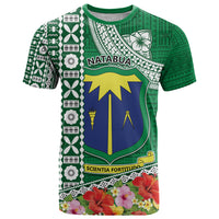 Fiji Natabua High School T Shirt Tropical Flower and Tapa Pattern Green Style LT03 Green - Polynesian Pride